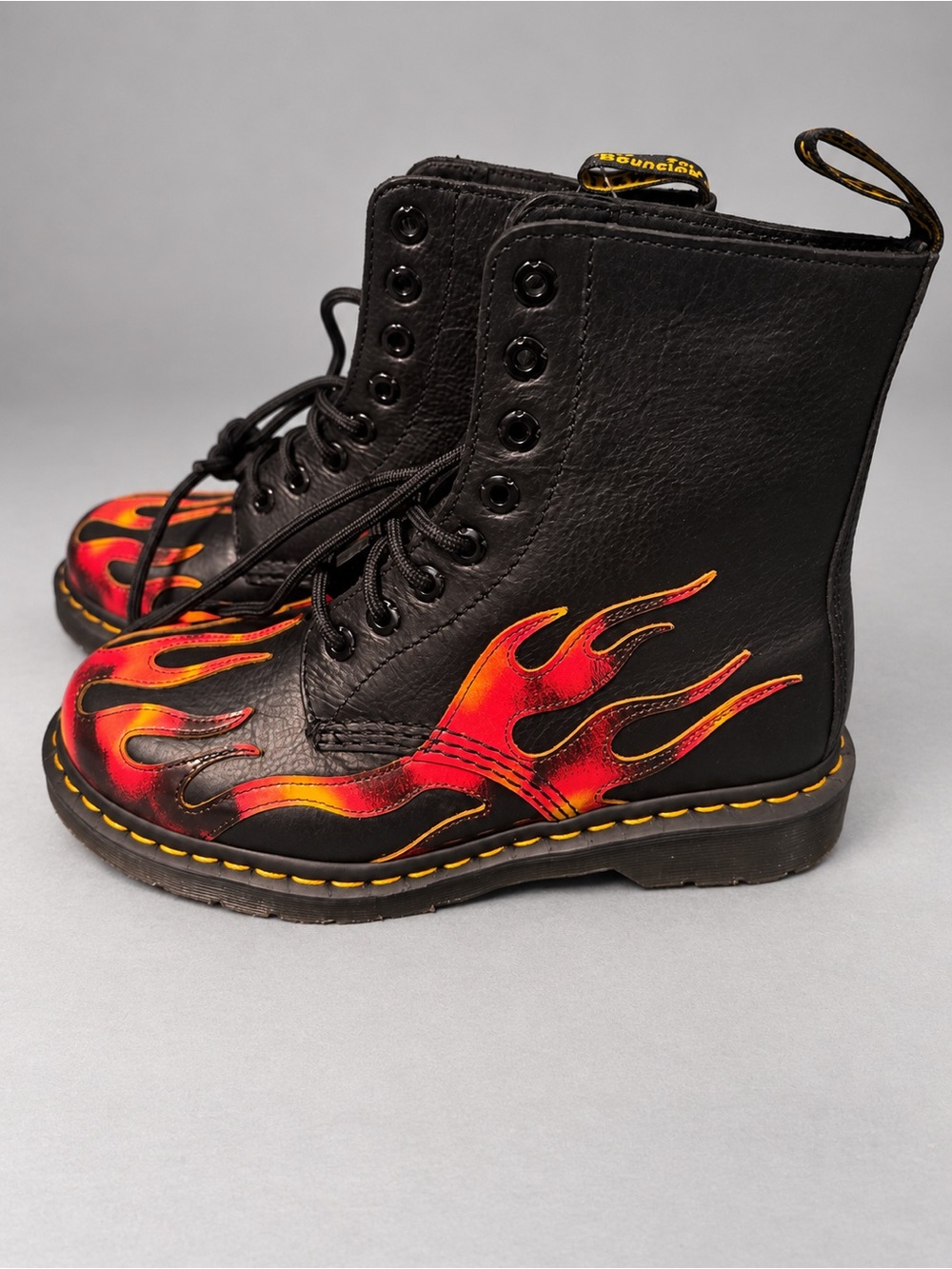 NEW Dr. Martens 1460 Pascal Flame Boots 🔥 Black Red Y2K Docs